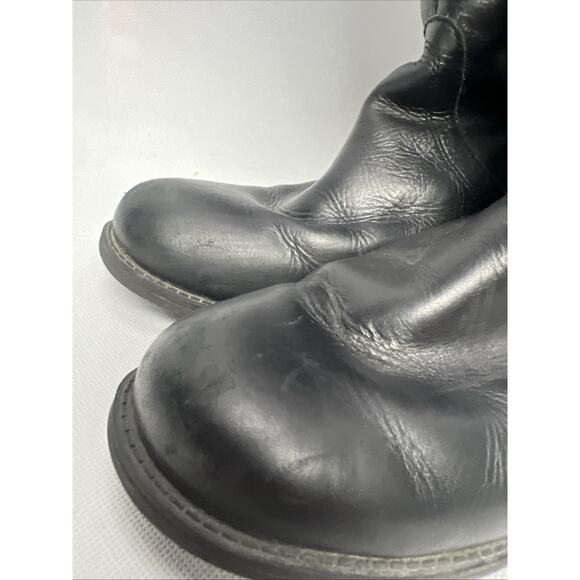 Ugg Riding Boots Black Leather Tall Riding Seldom 1006038 Women’s Size 7 - Picture 2 of 9